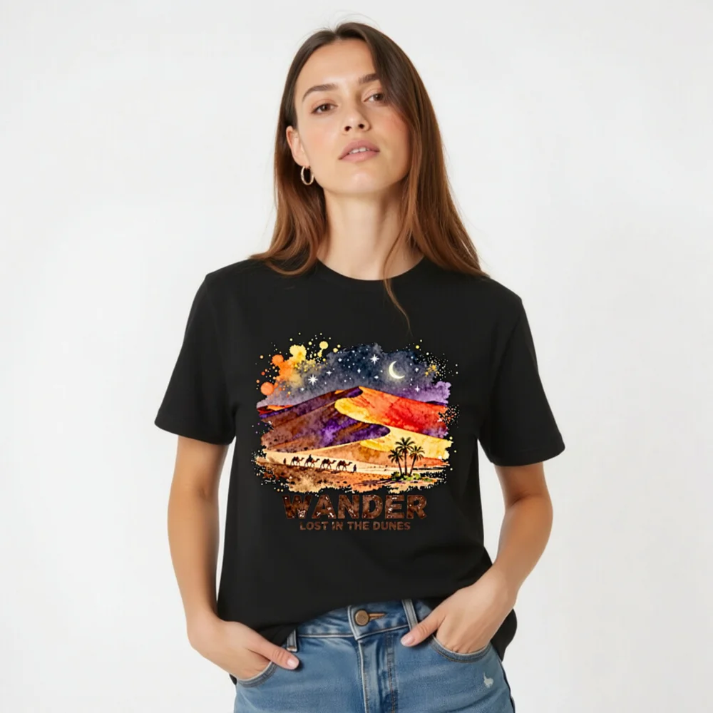 Wander Lost in the Dunes Unisex T-Shirt – Desert Art Graphic Tee - Image 4