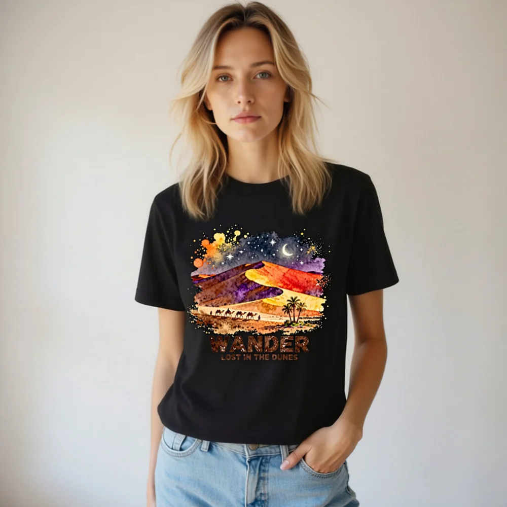 Wander Lost in the Dunes Unisex T-Shirt – Desert Art Graphic Tee - Image 7