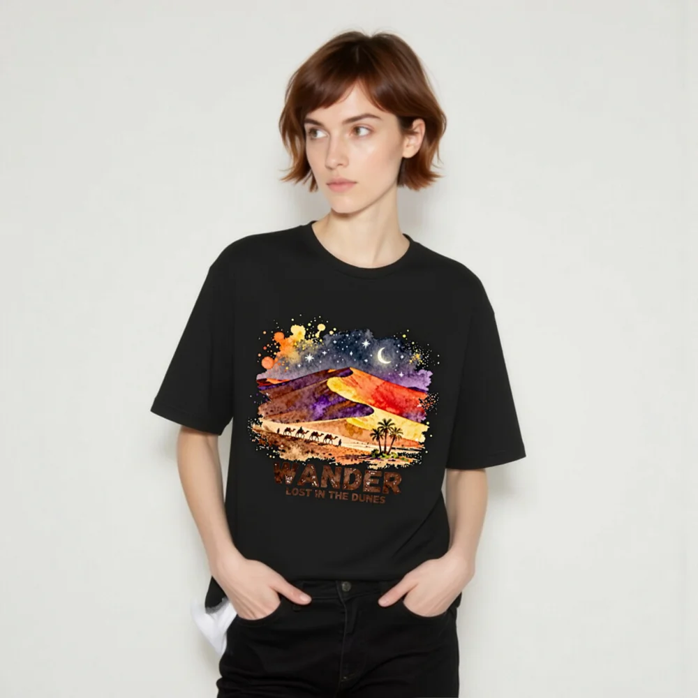 Wander Lost in the Dunes Unisex T-Shirt – Desert Art Graphic Tee - Image 9