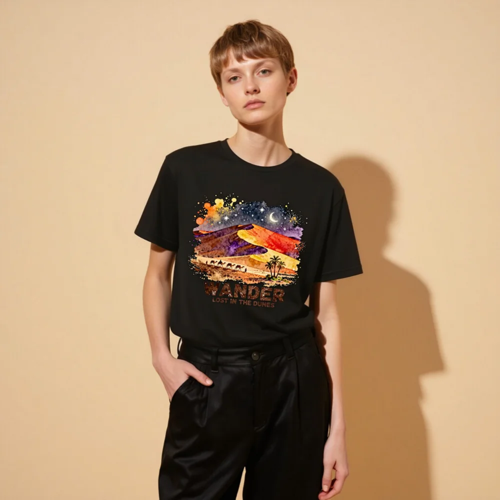 Wander Lost in the Dunes Unisex T-Shirt – Desert Art Graphic Tee - Image 11