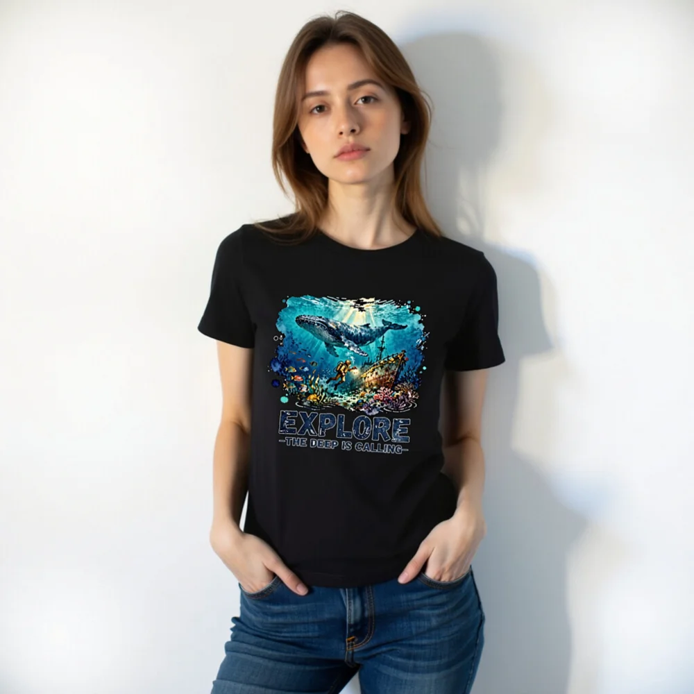 Explore the Deep is Calling Unisex T-Shirt - Ocean Adventure Graphic Tee - Image 10