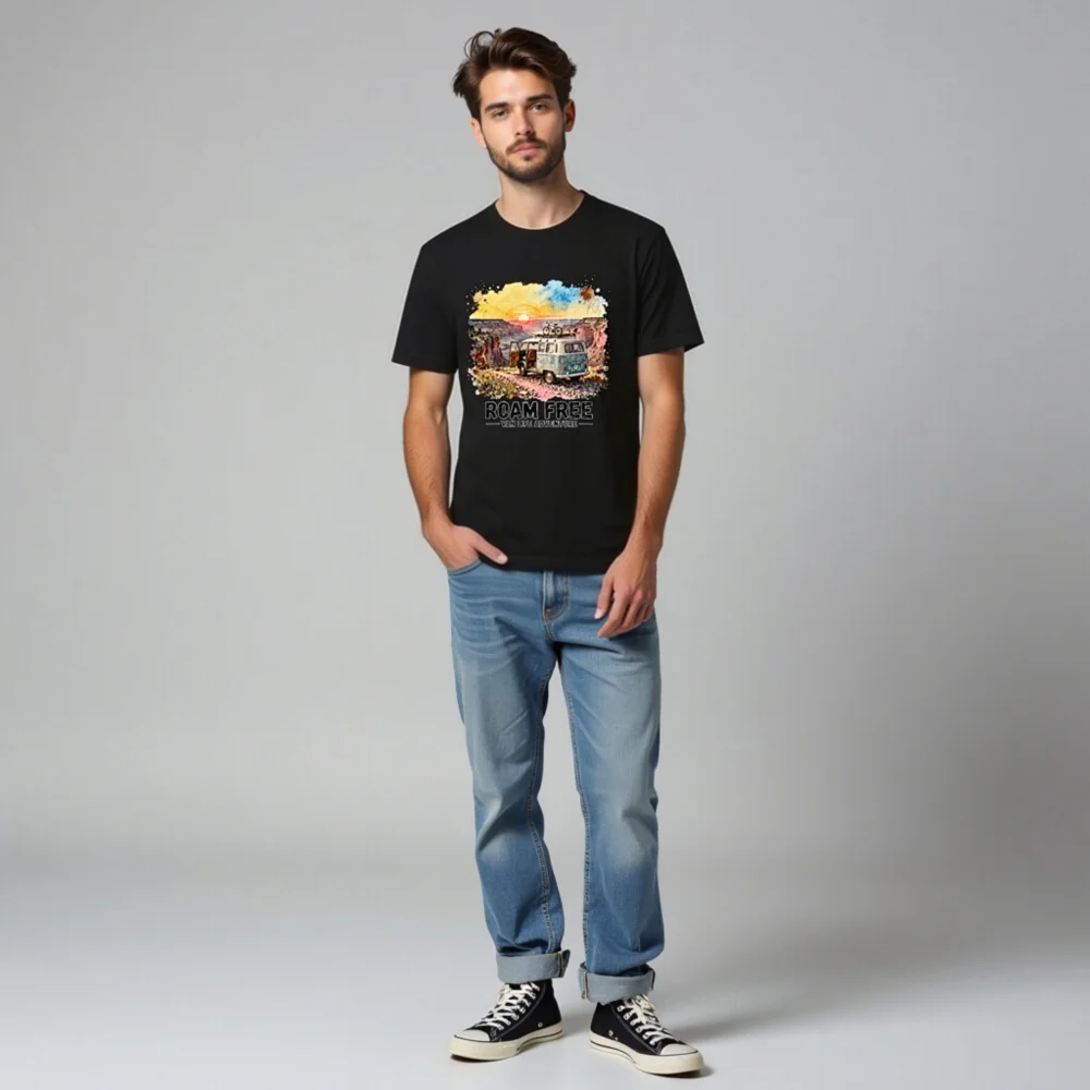 Roam Free Van Life Adventure T-Shirt - Unisex Graphic Tee - Image 6