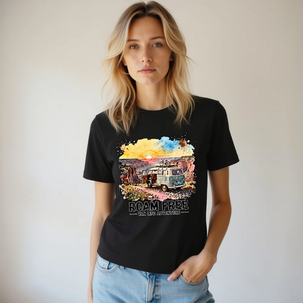Roam Free Van Life Adventure T-Shirt - Unisex Graphic Tee - Image 7