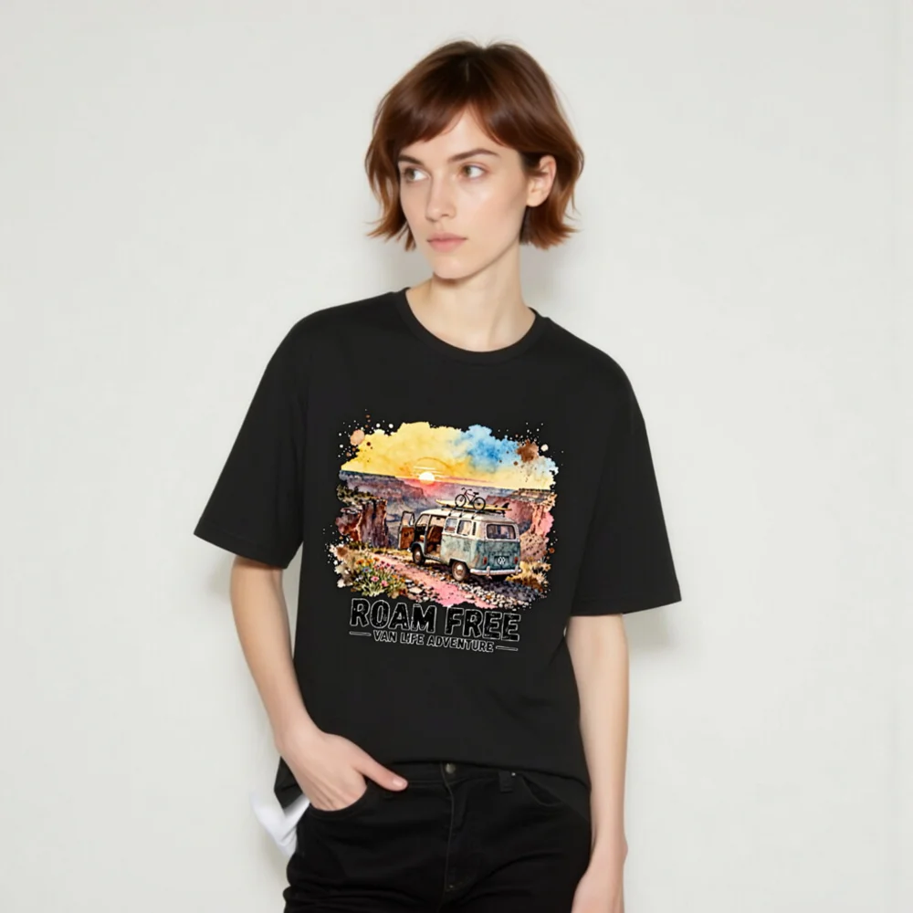 Roam Free Van Life Adventure T-Shirt - Unisex Graphic Tee - Image 9