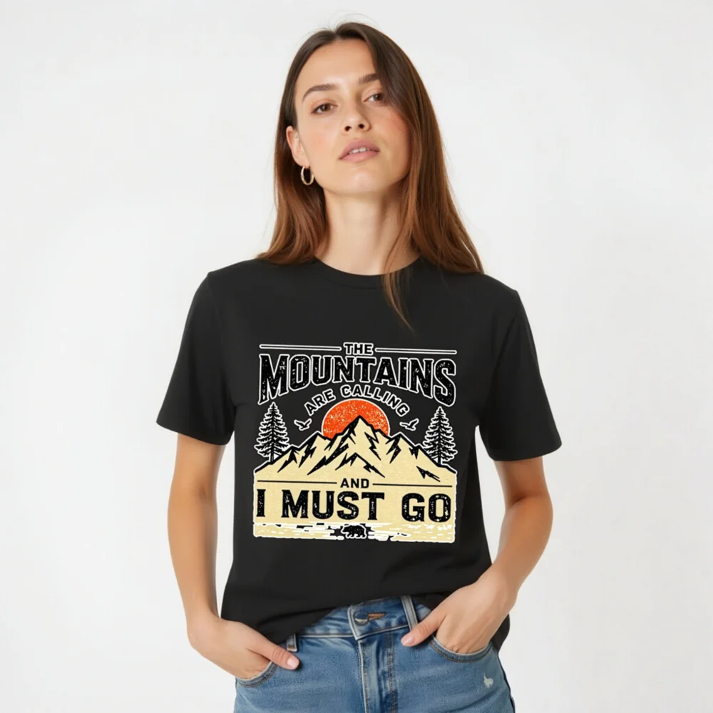 The Mountains Are Calling T-Shirt – Unisex Organic Cotton - Image 3