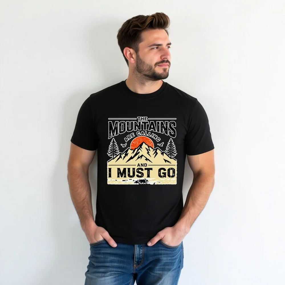 The Mountains Are Calling T-Shirt – Unisex Organic Cotton - Image 4