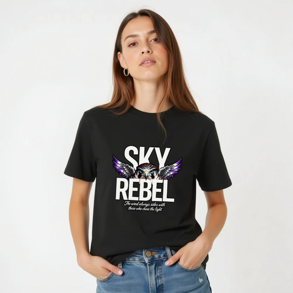 Sky Rebel Unisex Organic Cotton T-Shirt – Owl Graphic Tee - Image 3