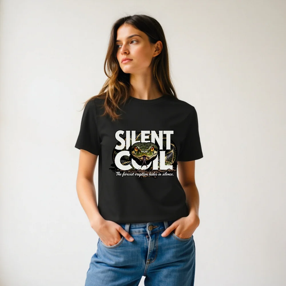 Silent Coil Unisex Organic Cotton T-Shirt – Snake Graphic Tee - Image 9