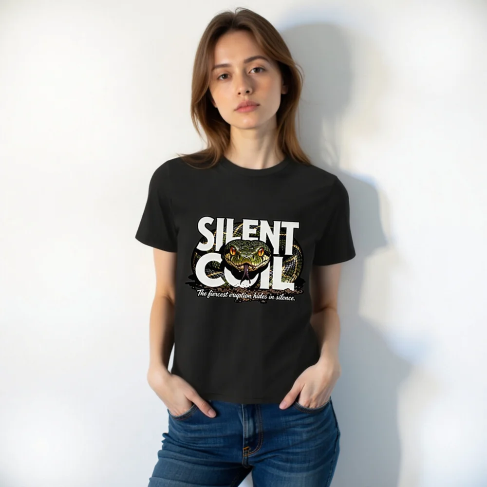 Silent Coil Unisex Organic Cotton T-Shirt – Snake Graphic Tee - Image 10