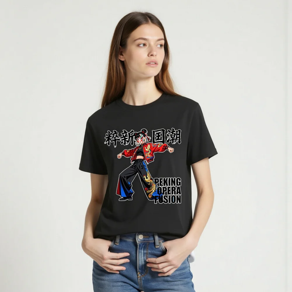 Peking Opera Fusion T-Shirt – Unisex Organic Cotton Graphic Tee - Image 2