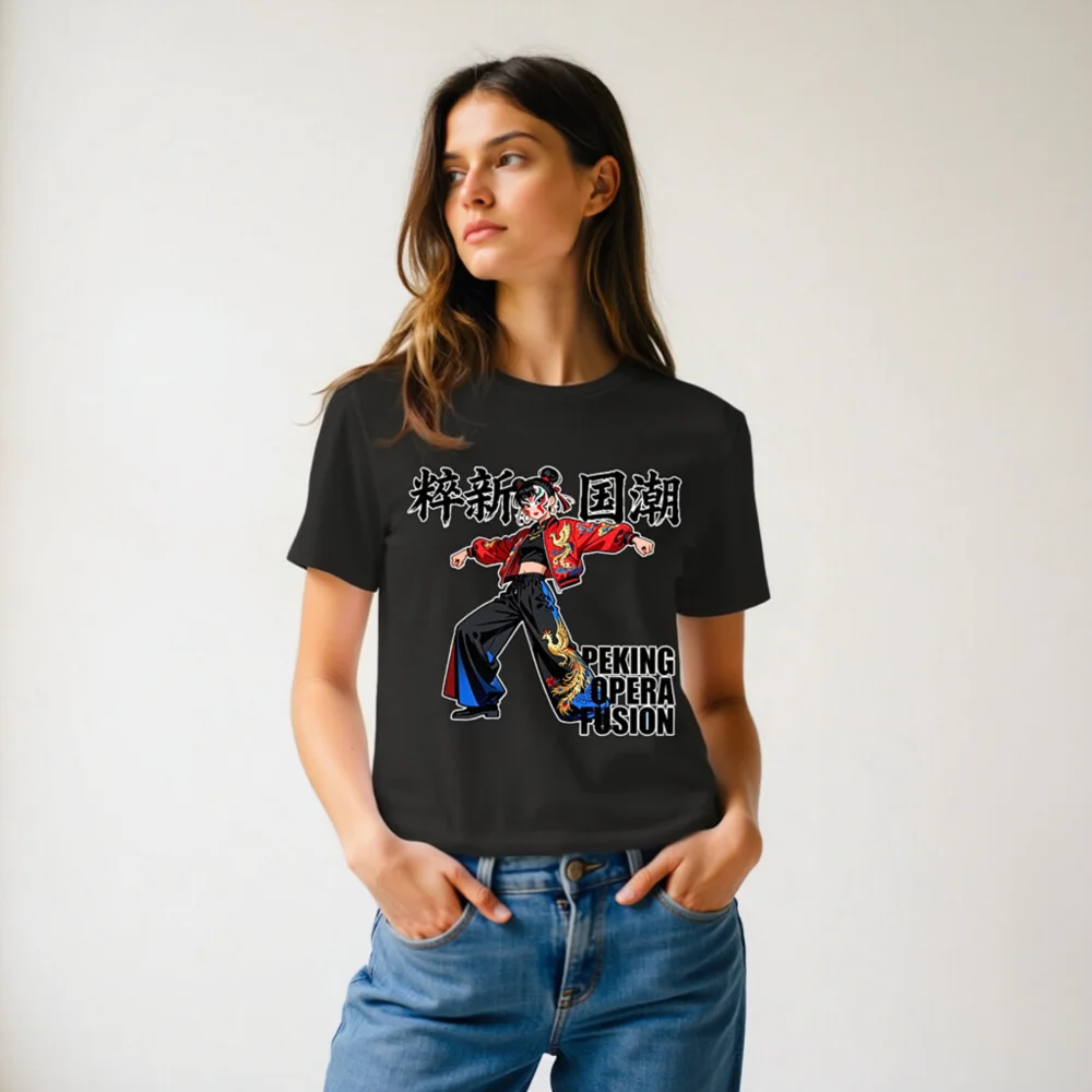 Peking Opera Fusion T-Shirt – Unisex Organic Cotton Graphic Tee - Image 9