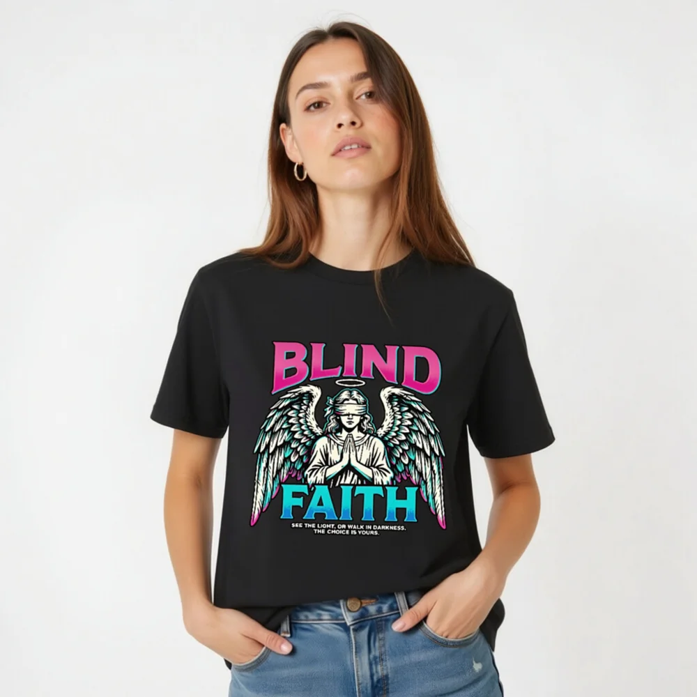 Blind Faith Unisex Organic Cotton T-Shirt - Graphic Tee - Image 3