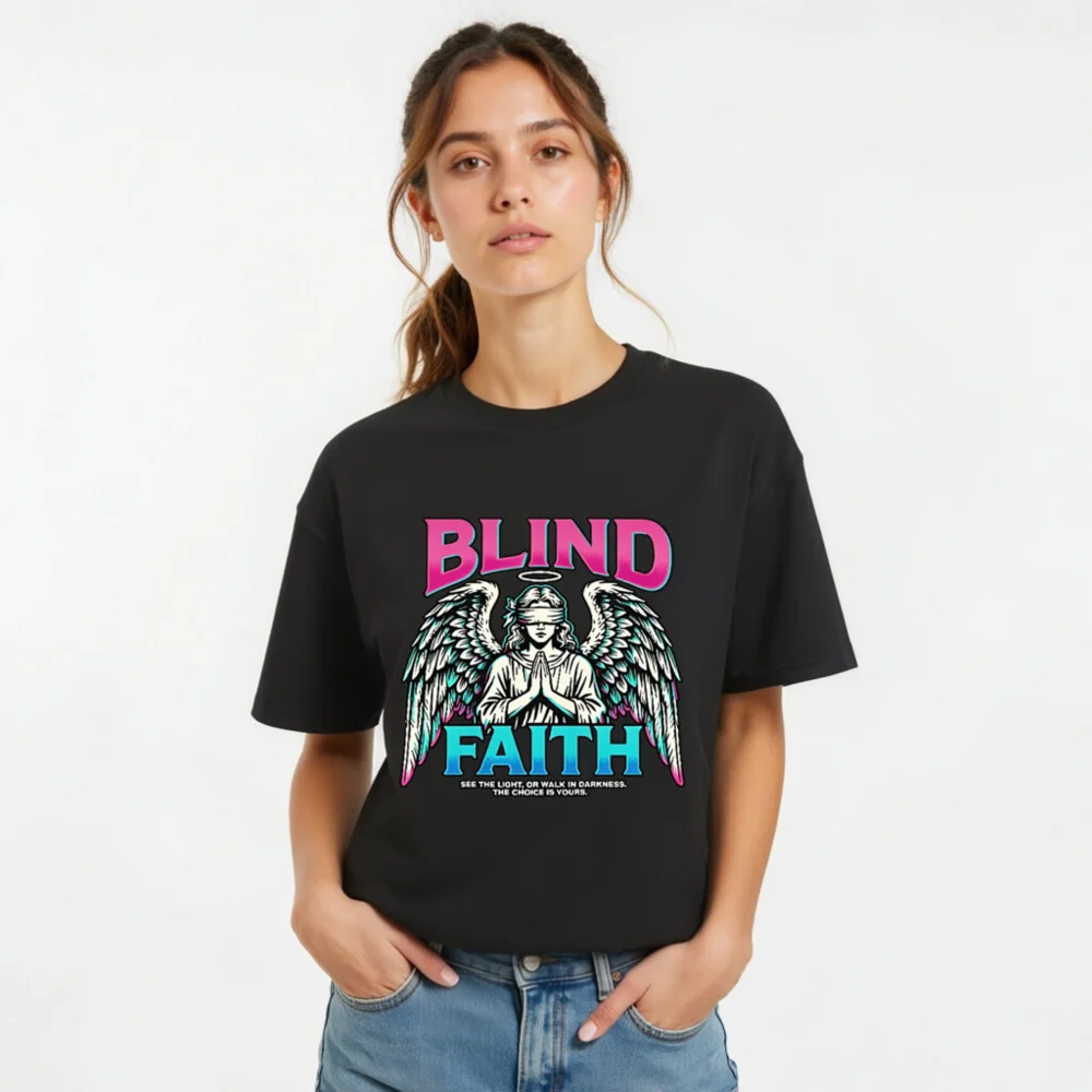 Blind Faith Unisex Organic Cotton T-Shirt - Graphic Tee - Image 8