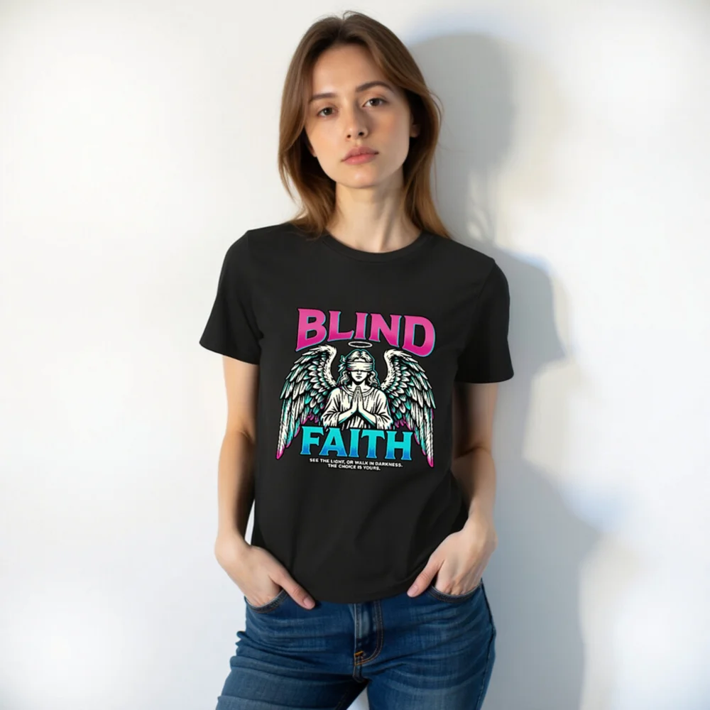 Blind Faith Unisex Organic Cotton T-Shirt - Graphic Tee - Image 10