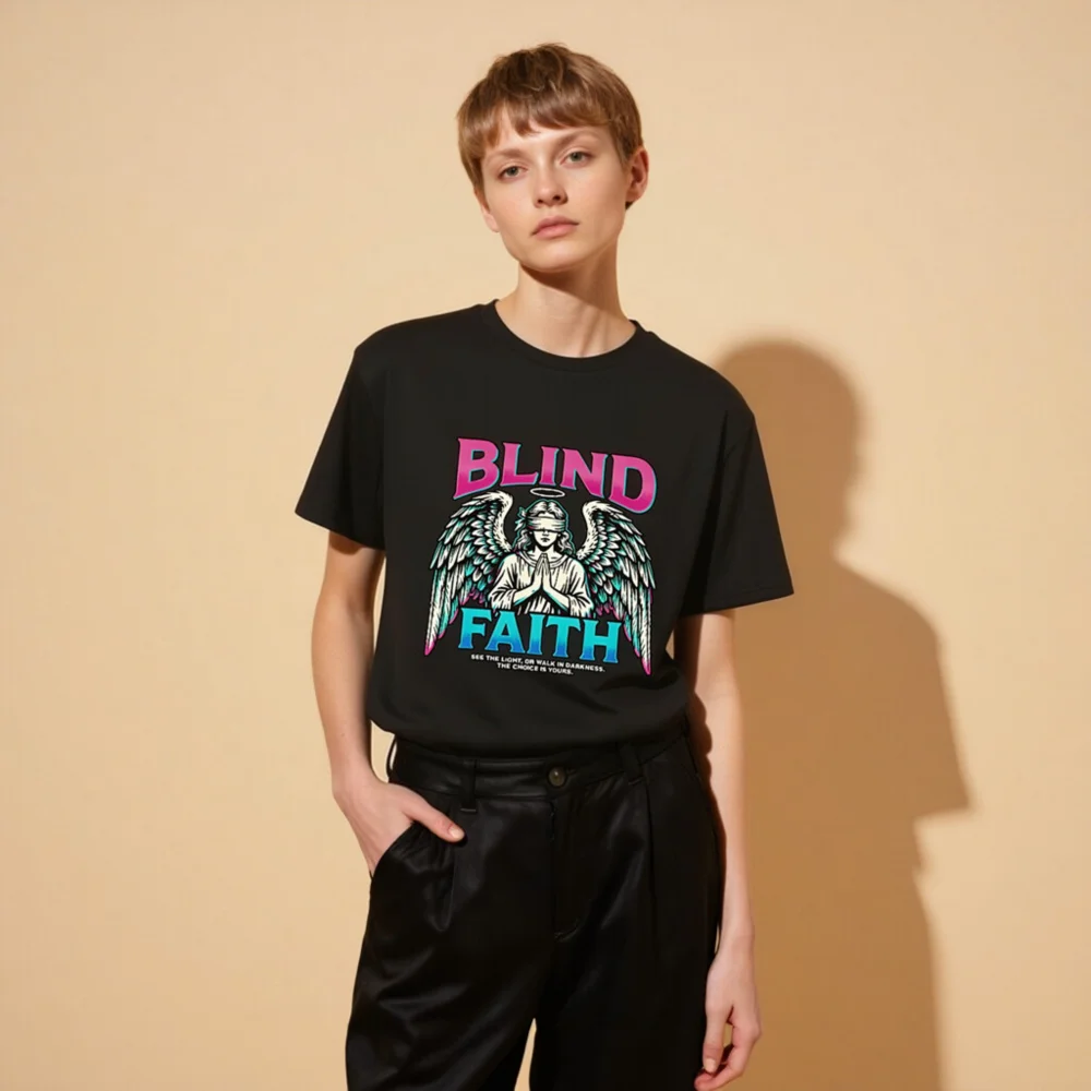 Blind Faith Unisex Organic Cotton T-Shirt - Graphic Tee - Image 11