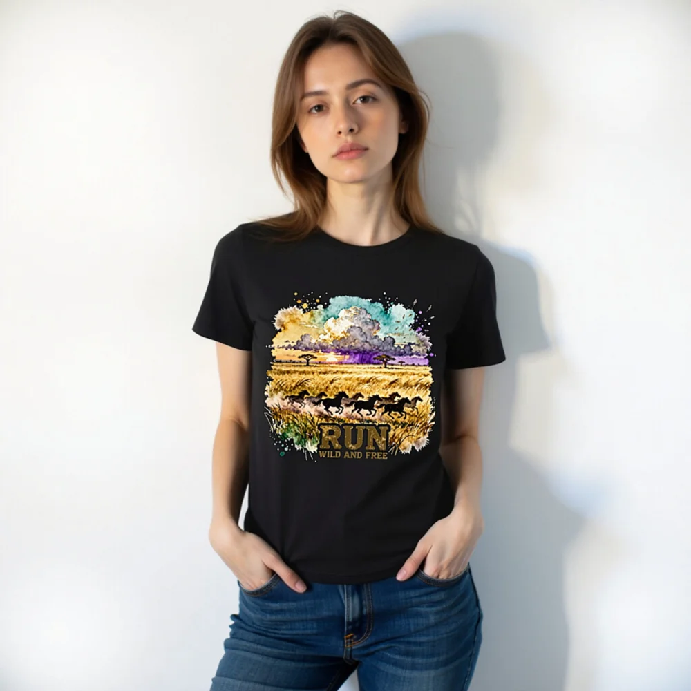 Run Wild and Free T-Shirt – Unisex Organic Cotton Graphic Tee - Image 10