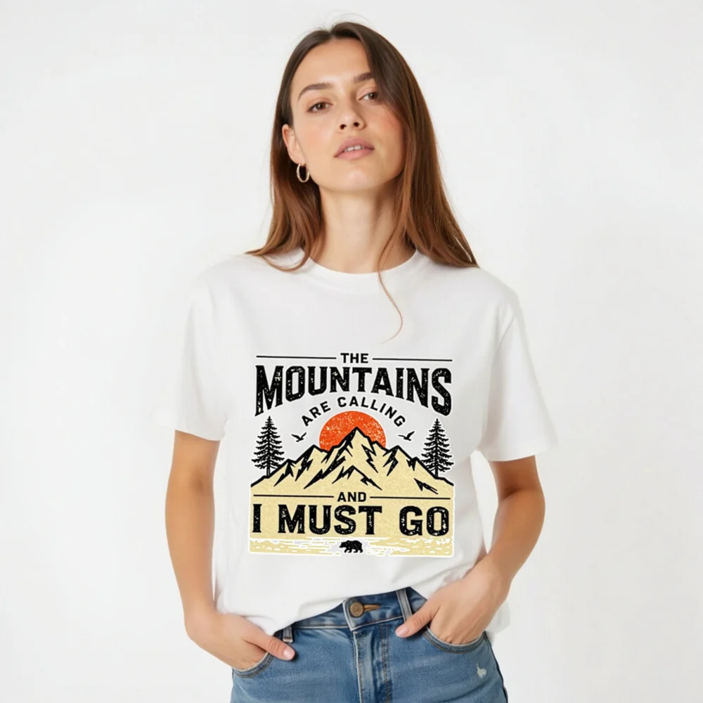 The Mountains Are Calling T-Shirt – Unisex Organic Cotton - Image 4