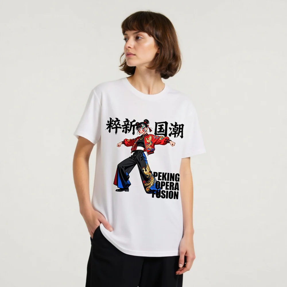 Unisex Organic Cotton T-Shirt – Peking Opera Fusion Graphic Tee - Image 7