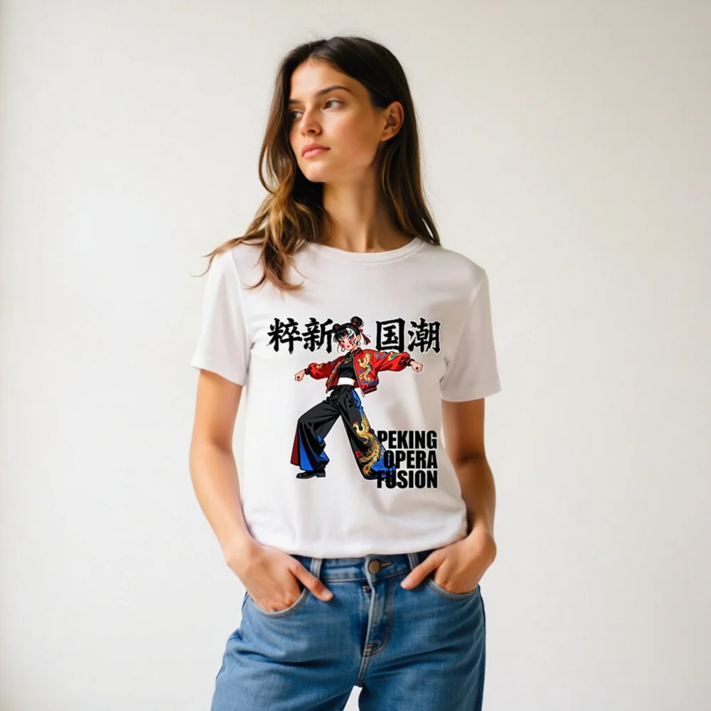 Unisex Organic Cotton T-Shirt – Peking Opera Fusion Graphic Tee - Image 9
