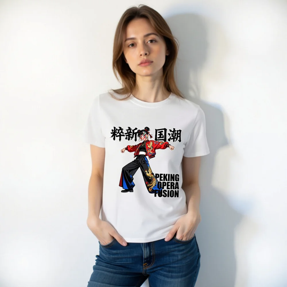 Unisex Organic Cotton T-Shirt – Peking Opera Fusion Graphic Tee - Image 10
