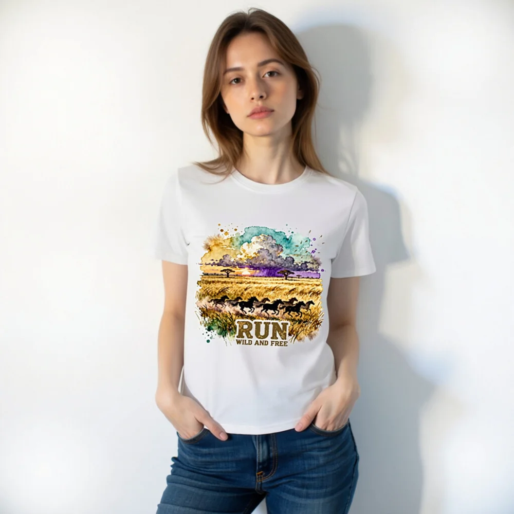 Run Wild and Free T-Shirt – Unisex Organic Cotton Graphic Tee - Image 11