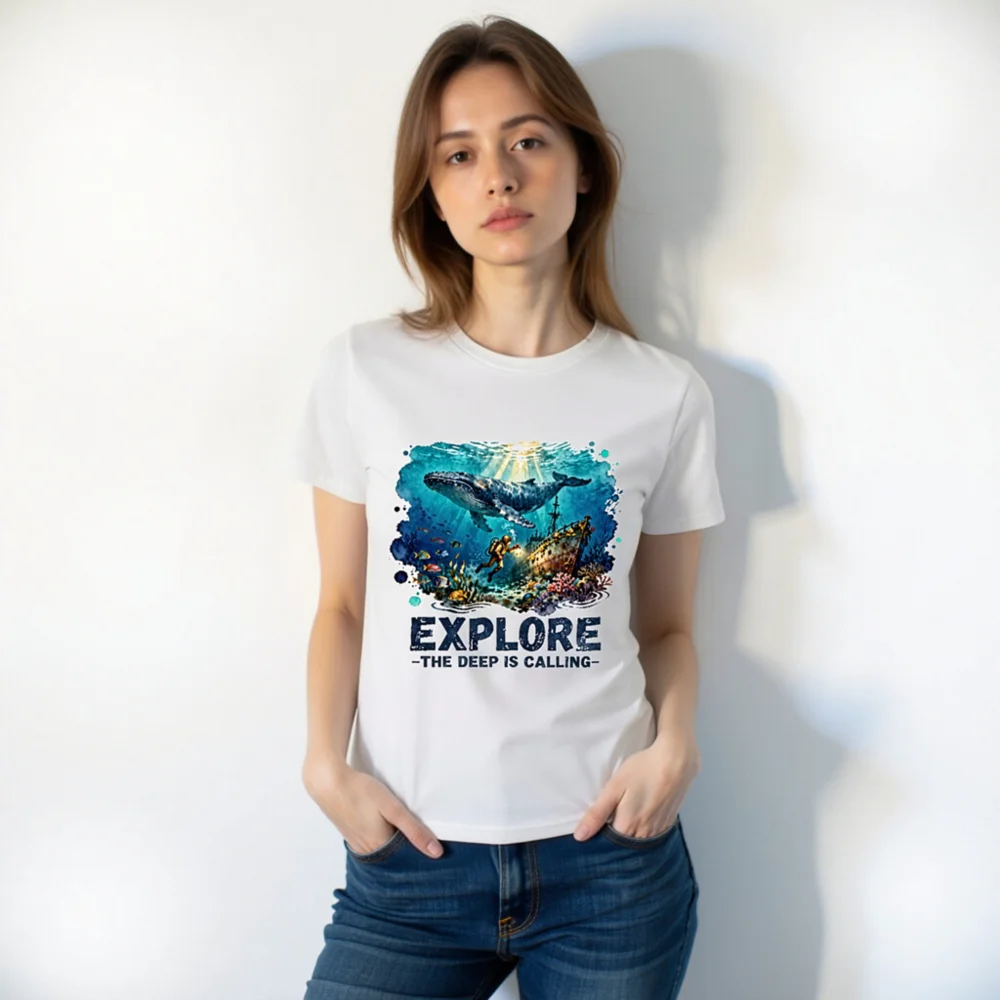 Explore the Deep is Calling – Unisex Organic Cotton T-Shirt - Image 11