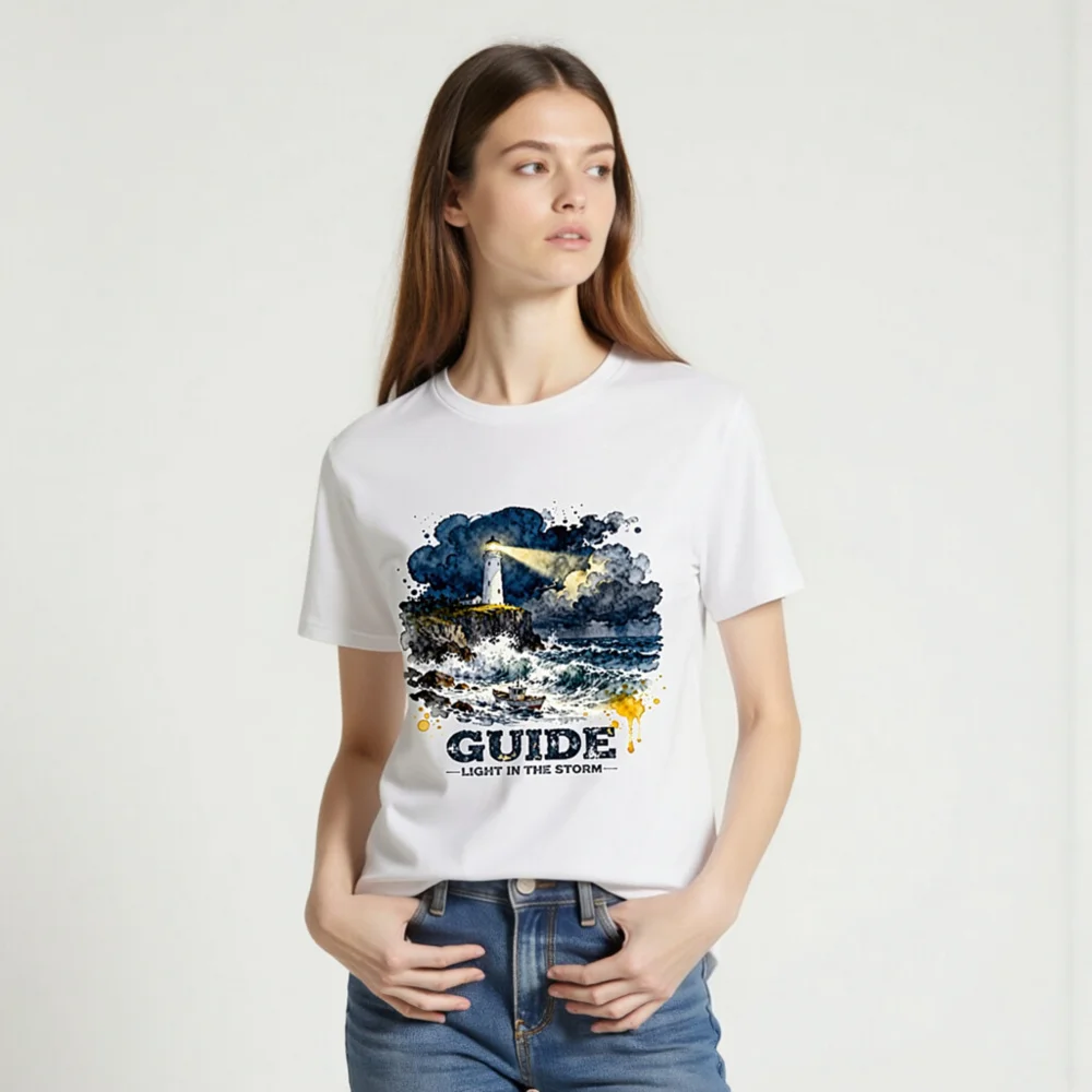 Guide Light in the Storm Unisex Organic Cotton T-Shirt - Image 2