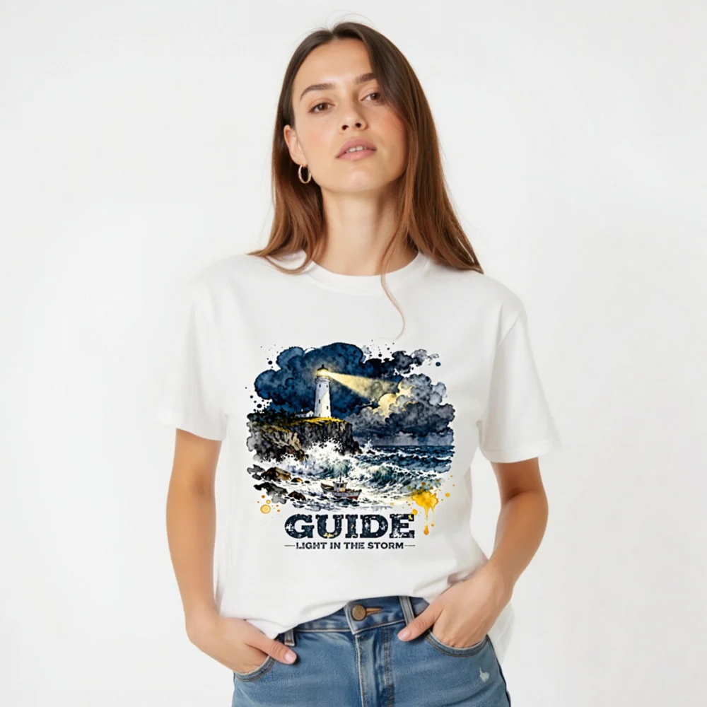 Guide Light in the Storm Unisex Organic Cotton T-Shirt - Image 4