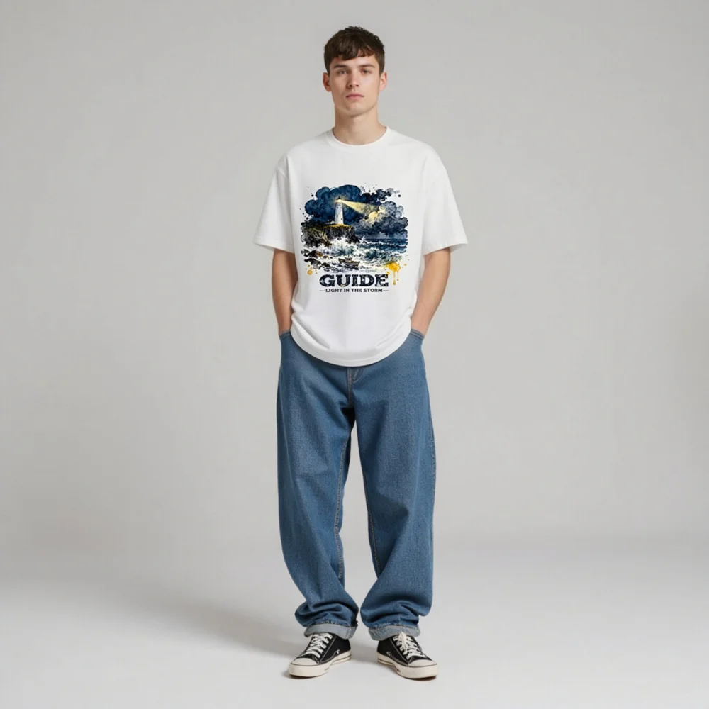 Guide Light in the Storm Unisex Organic Cotton T-Shirt - Image 5