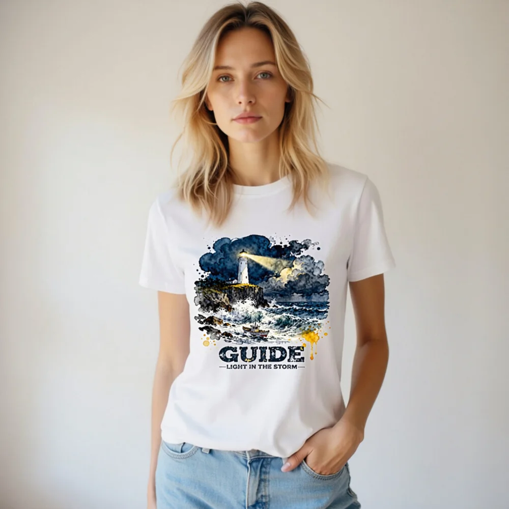 Guide Light in the Storm Unisex Organic Cotton T-Shirt - Image 6
