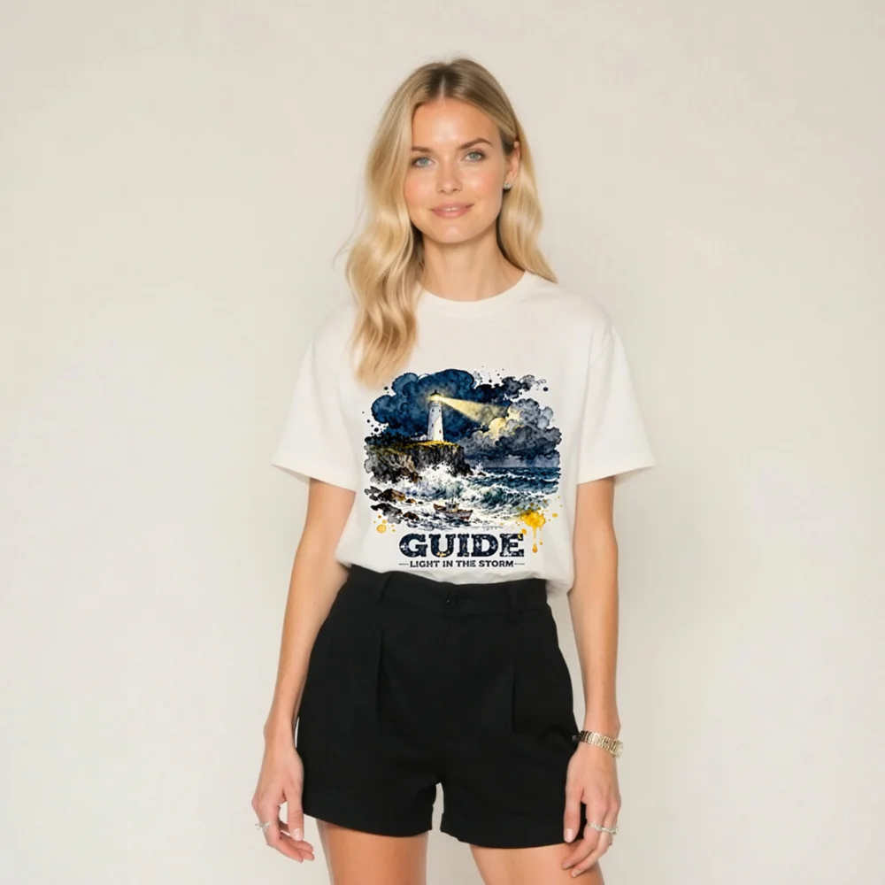 Guide Light in the Storm Unisex Organic Cotton T-Shirt - Image 7