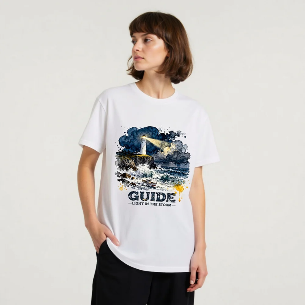 Guide Light in the Storm Unisex Organic Cotton T-Shirt - Image 8