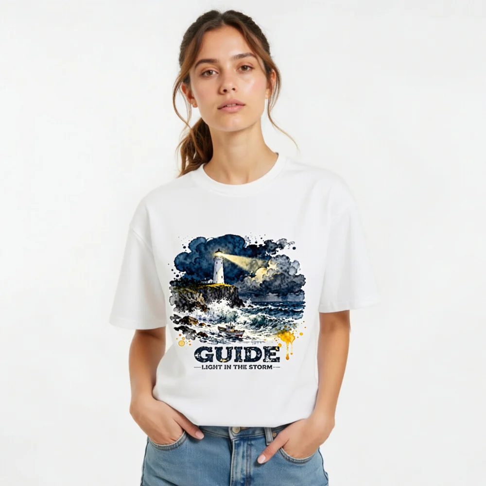 Guide Light in the Storm Unisex Organic Cotton T-Shirt - Image 9