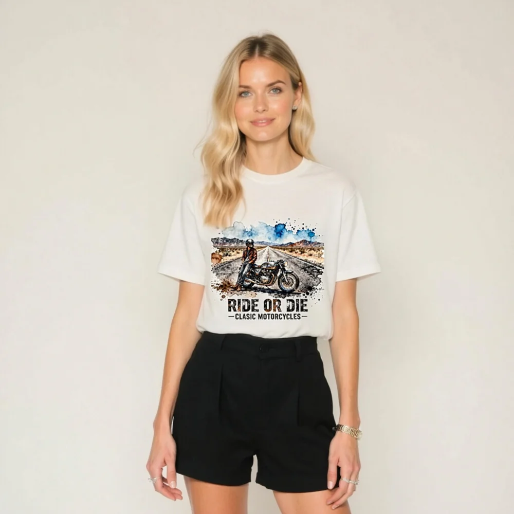 Ride or Die Classic Motorcycles T-Shirt – Unisex Organic Cotton - Image 7