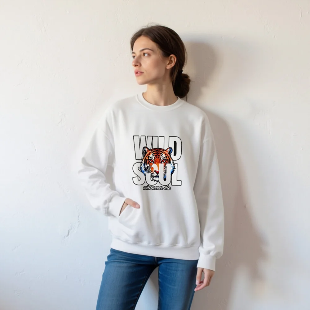 Wild Soul Tiger Graphic Sweatshirt - Unisex Crew Neck - Image 7
