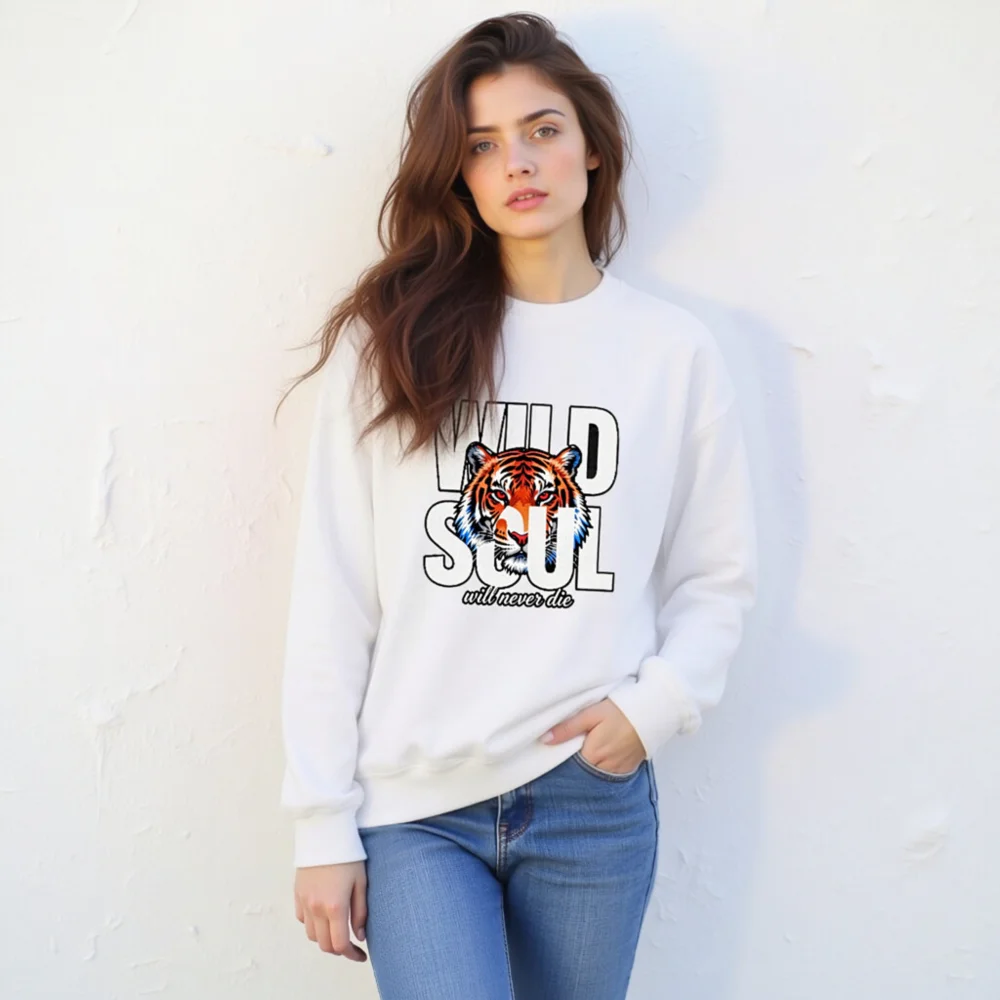 Wild Soul Tiger Graphic Sweatshirt - Unisex Crew Neck - Image 10