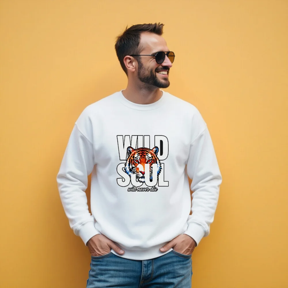 Wild Soul Tiger Graphic Sweatshirt - Unisex Crew Neck - Image 11