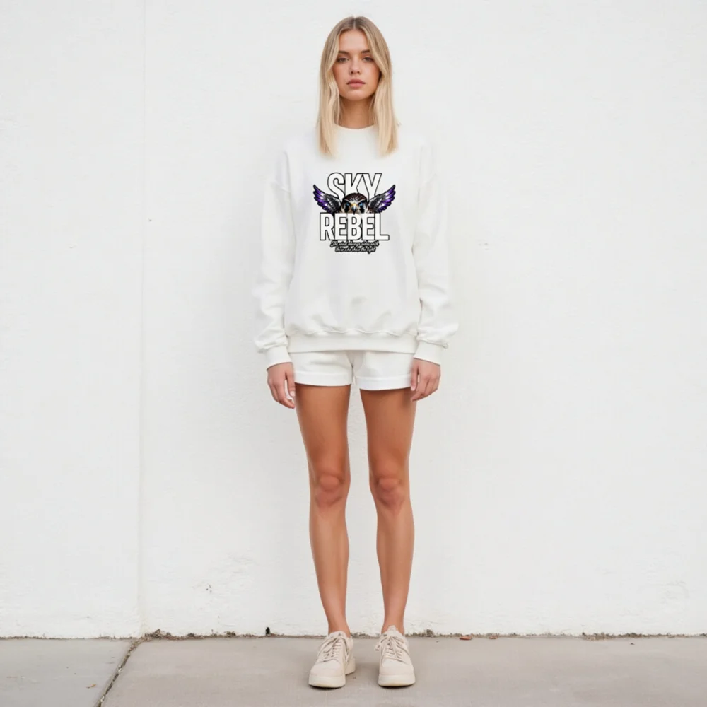 Sky Rebel Unisex Crew Neck Sweatshirt – Graphic Hoodie with Eagle Design - Image 5