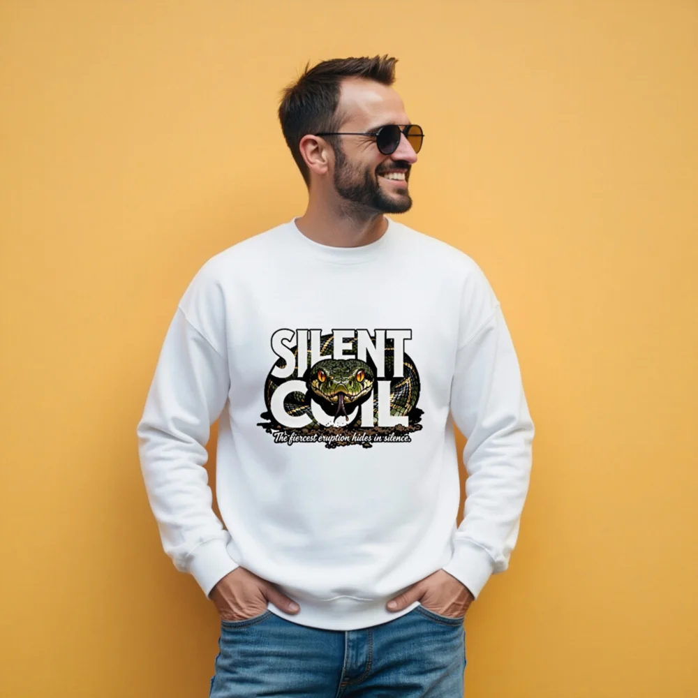 Silent Coil Unisex Crew Neck Sweatshirt – Snake Graphic Hoodie - Image 11