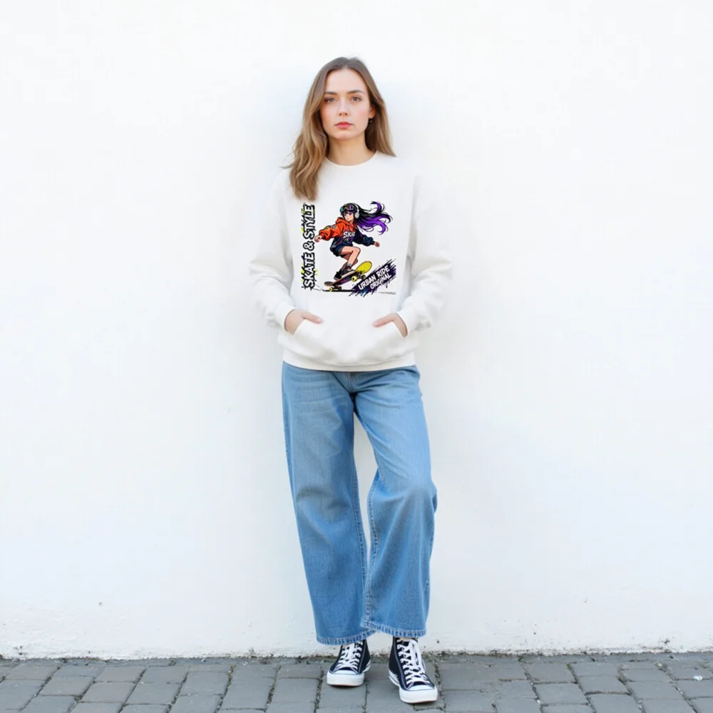 Skate & Style Unisex Crewneck Sweatshirt – Urban Ride Original - Image 4