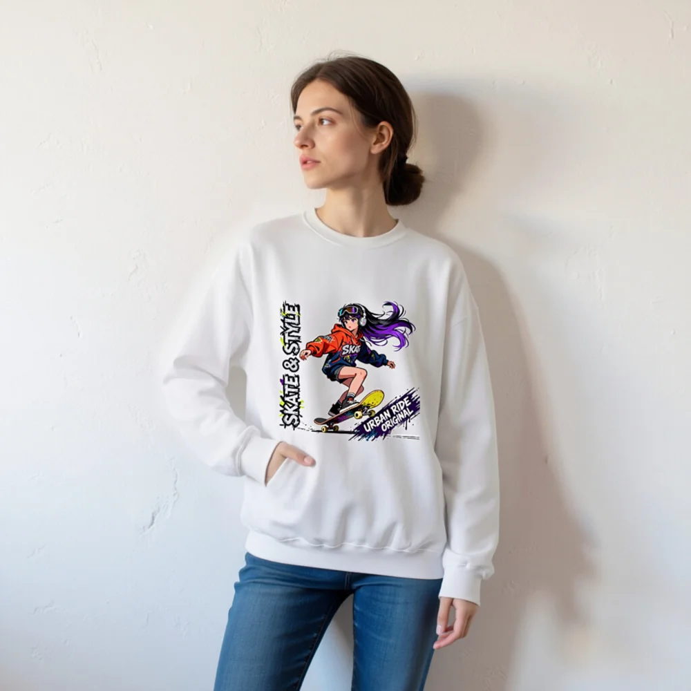 Skate & Style Unisex Crewneck Sweatshirt – Urban Ride Original - Image 7