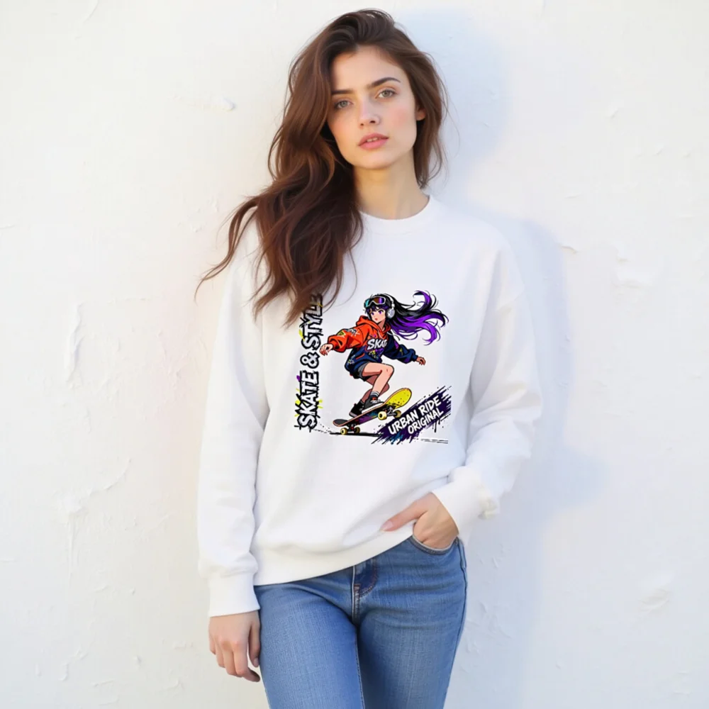Skate & Style Unisex Crewneck Sweatshirt – Urban Ride Original - Image 10