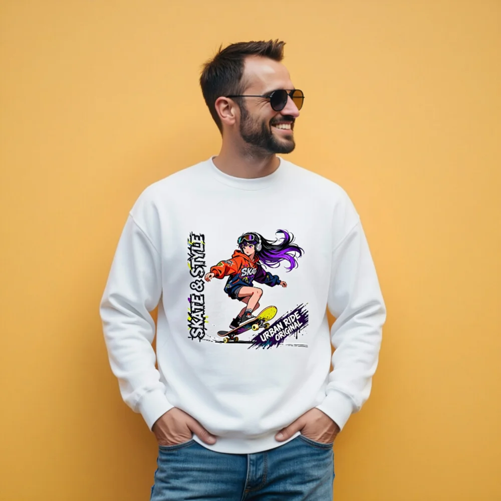 Skate & Style Unisex Crewneck Sweatshirt – Urban Ride Original - Image 11