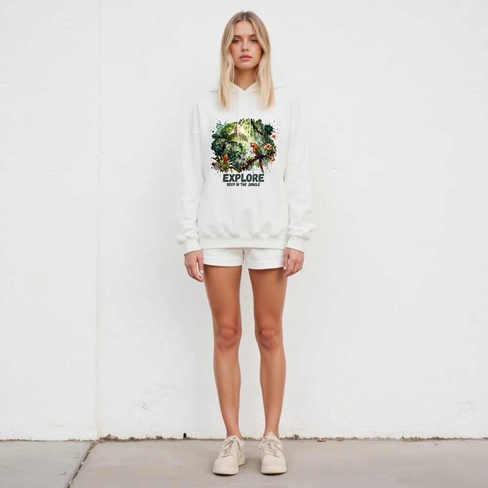 Jungle Explorer Unisex Sweatshirt – Soft Crew Neck Graphic Pullover - Image 5
