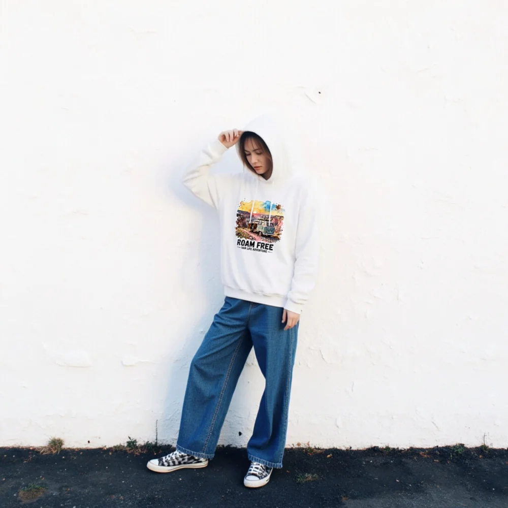Roam Free Van Life Adventure Sweatshirt - Unisex Crewneck - Image 2