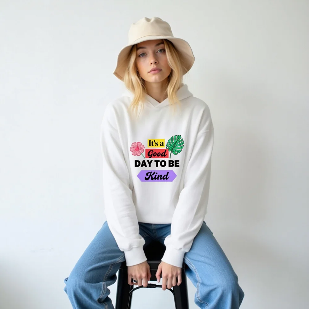 Unisex Crew Neck Sweatshirt - 'It's a Good Day to Be Kind' Graphic Pullover - Image 6