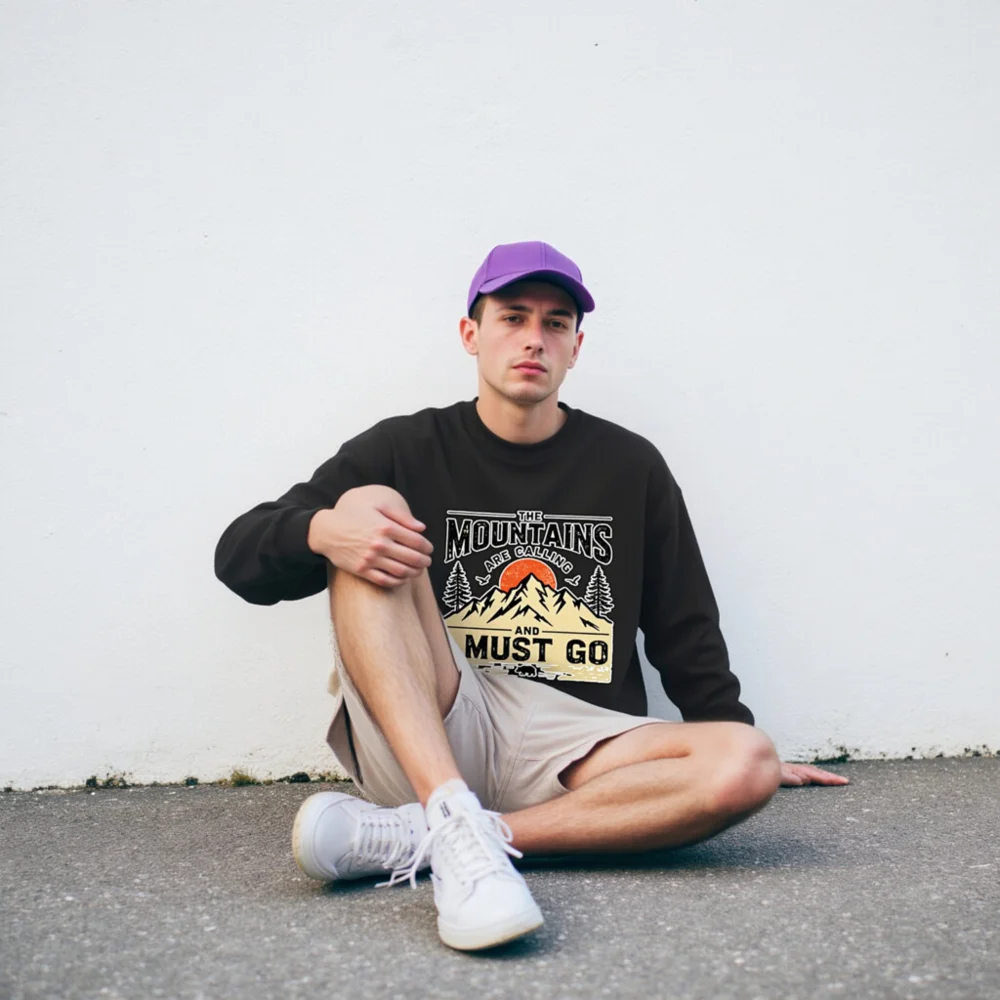 Mountains Are Calling Sweatshirt – Unisex Crewneck Graphic Pullover - Image 8