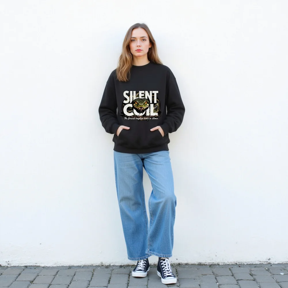 Silent Coil Unisex Sweatshirt – Snake Graphic Crewneck - Image 4