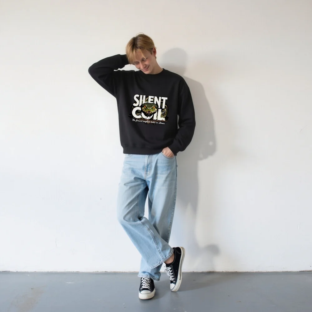 Silent Coil Unisex Sweatshirt – Snake Graphic Crewneck - Image 7
