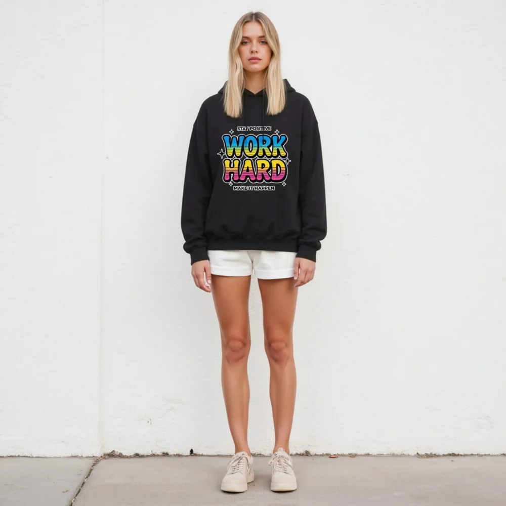 Work Hard Sweatshirt for Men and Women – Motivational Graphic Crewneck - Image 5